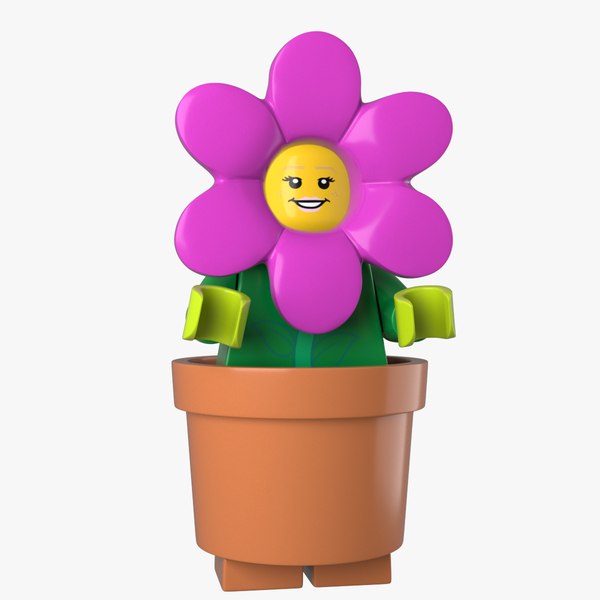 Lego Flowerpot Girl 3d model 3D model