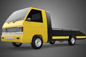 FLATBED TOW TRUCK CAR CARRIER PARKED RECOVERY SERVICE PICK UP 3D model