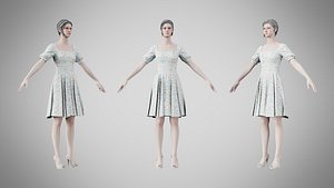 Dress 26 Aqua Meadow Mosaic model