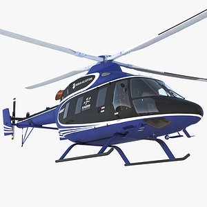 light helicopter kazan ansat 3D model