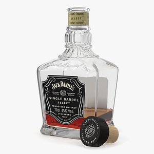 3D Open Bottle of Jack Daniels Single Barrel model