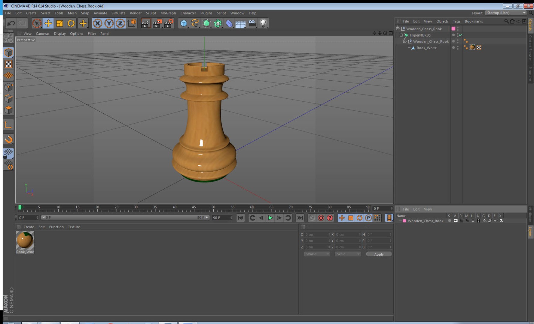 3D wooden chess rook - TurboSquid 1344676