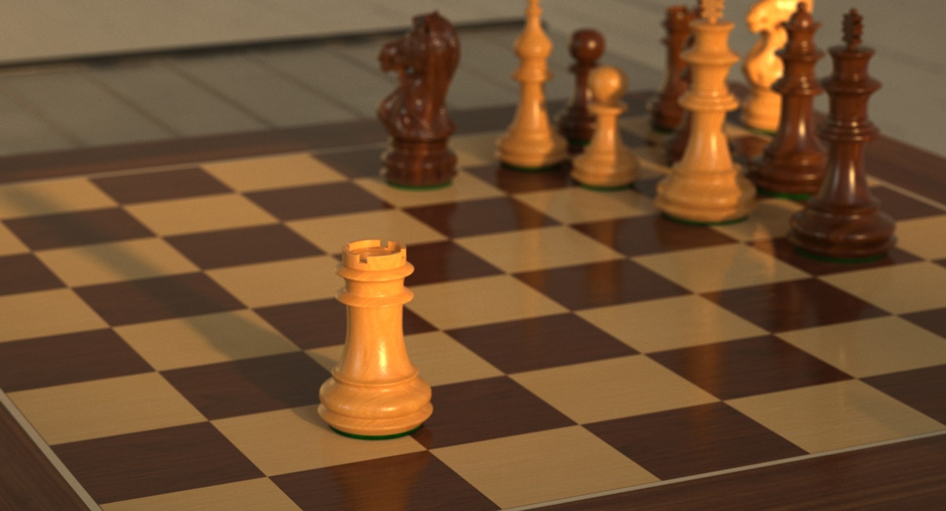 3D wooden chess rook - TurboSquid 1344676