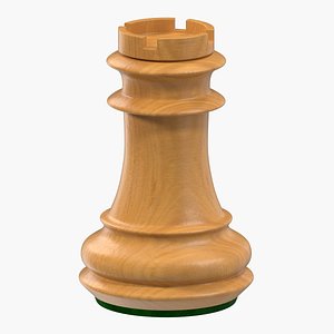 3D wooden chess rook