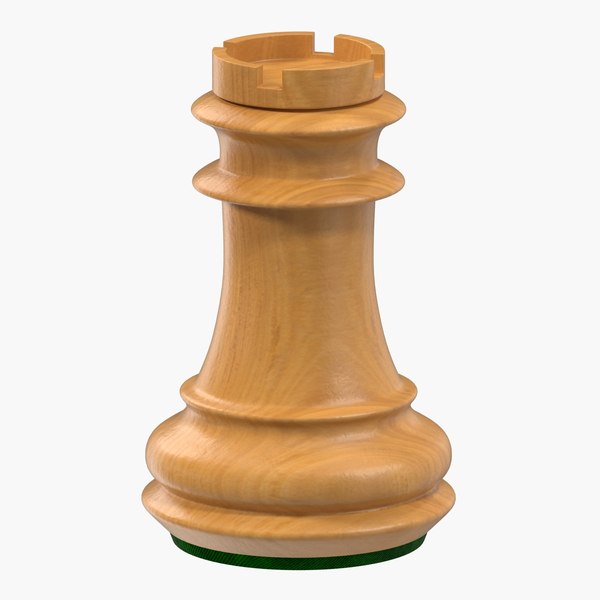 3D wooden chess rook - TurboSquid 1344676