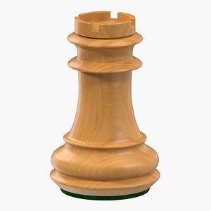 Wooden Chess Rook 3D Model