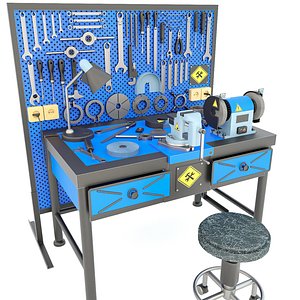 3D Workbench and garage tools - Collection 4 model