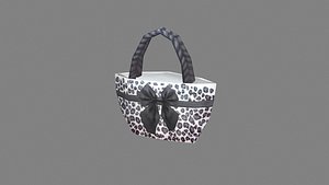 3D cartoon bow handbag for women Low-poly 3D model model