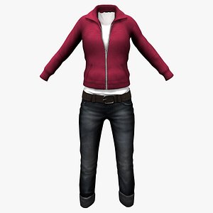Casual Girl Character Outfit 3D model