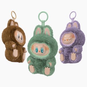 Pop Mart Labubu Monster Keychain 3D model