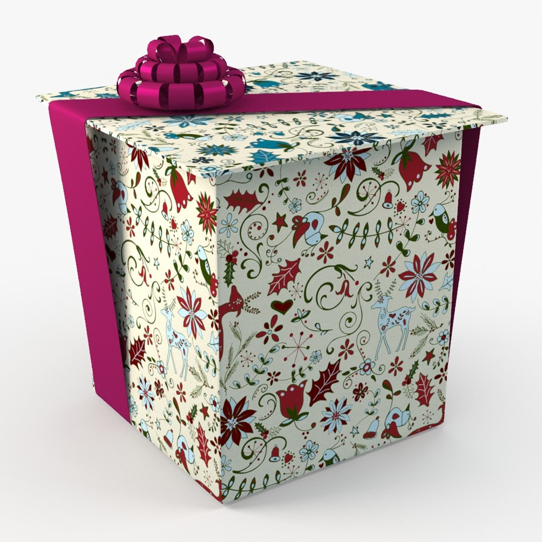 3d Christmas Gift Present Box