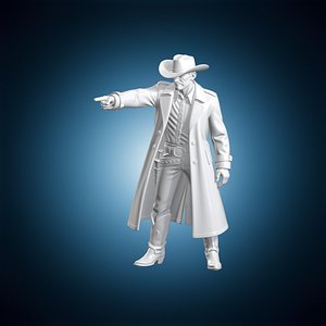 3D Pointing Cowboy 3D Print Model model