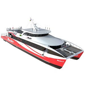 3D red jet 7 ferry model