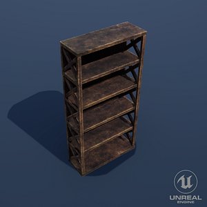 3D wooden shelves pantry