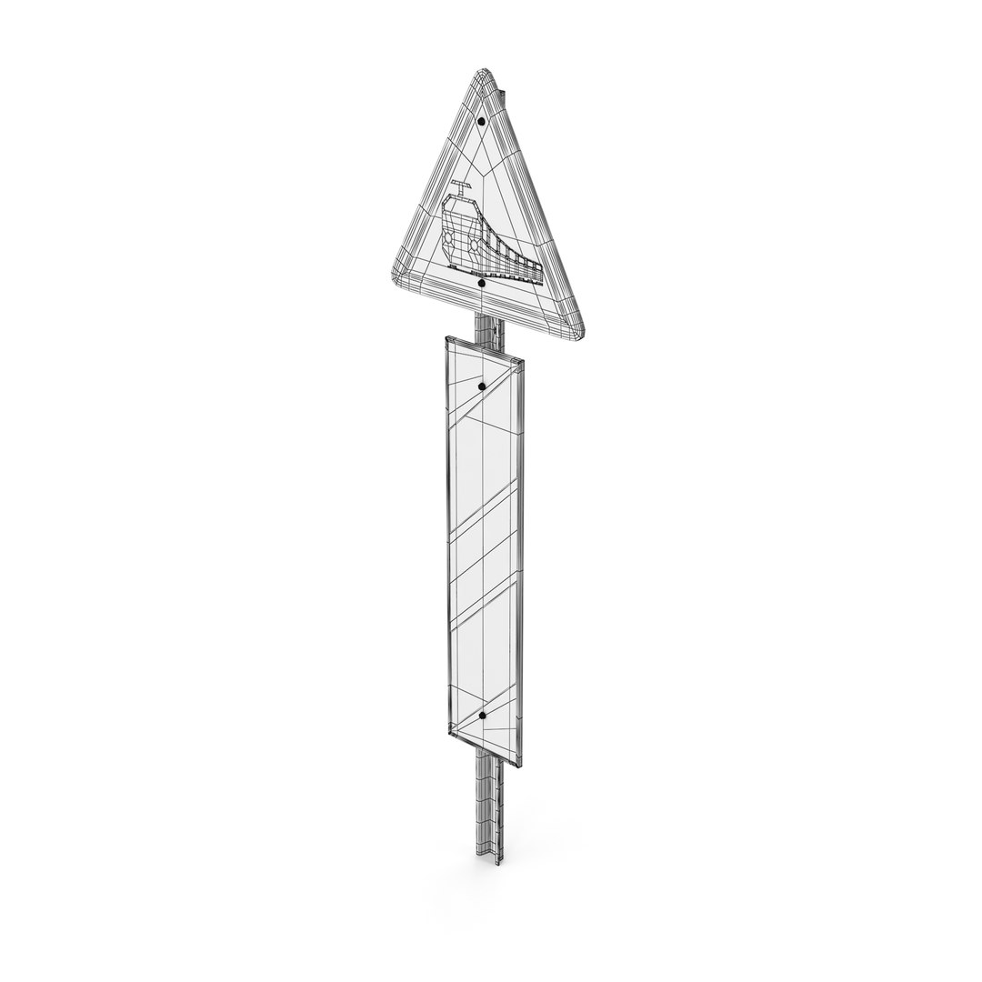 Level Crossing Without Gate Or Barrier Road Sign model - TurboSquid 2104566