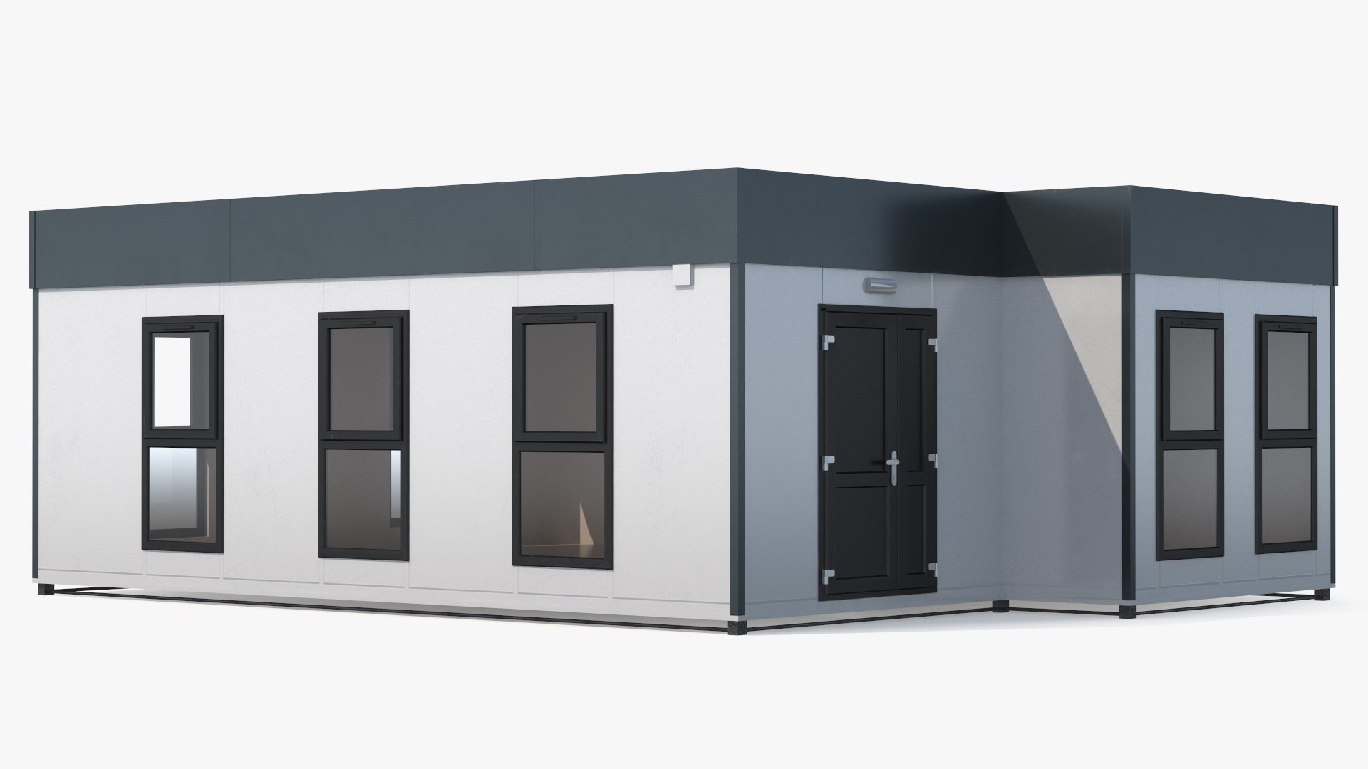 Modern Commercial Modular Building 3D model preview