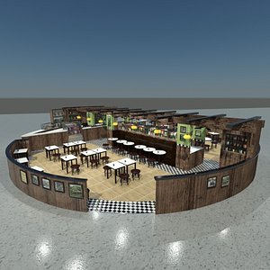 3d model cafe restaurant
