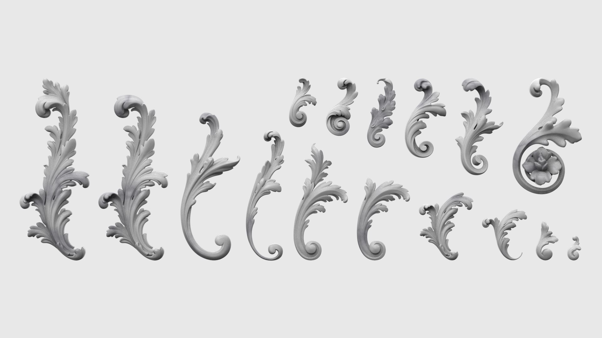 Set Acanthus Leaves Model - TurboSquid 1617603