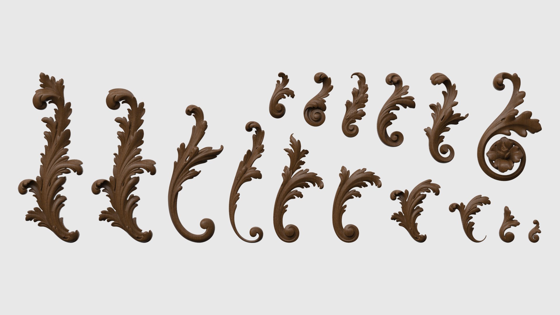 Set Acanthus Leaves Model - TurboSquid 1617603