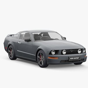 Mustang low poly 3D Model in Racing 3DExport