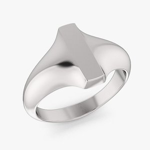 3D Alphabet Signet Ring I model
