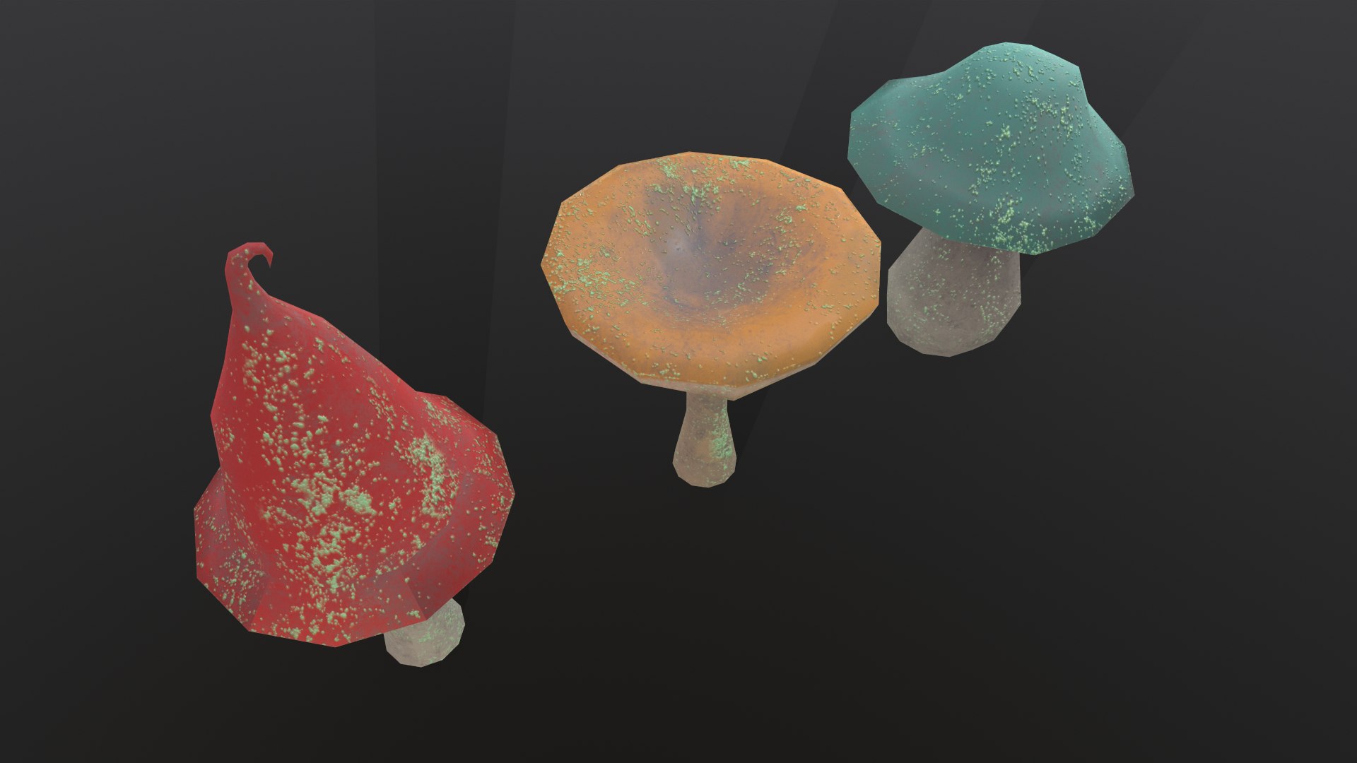 3D Stylized fantasy set of magic cartoon mushrooms lowpoly PBR Low-poly 3D model https://p.turbosquid.com/ts-thumb/tm/jendl5/Hn/shrooms_003/png/1654706043/1920x1080/fit_q87/55d4c85309f4ac523d005993585f01c59fcf588b/shrooms_003.jpg