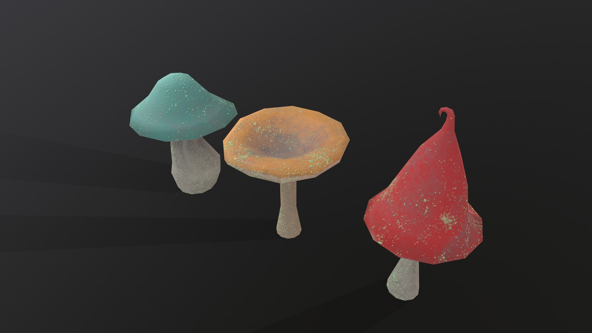 3D Stylized fantasy set of magic cartoon mushrooms lowpoly PBR Low-poly 3D model https://p.turbosquid.com/ts-thumb/tm/jendl5/mU/shrooms_001/png/1654706040/1920x1080/fit_q87/83eece14ff04b9264d47c40bba918b35b1f0ae64/shrooms_001.jpg