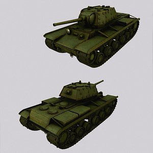 Tank KV-1 (Kliment Voroshilov) low poly