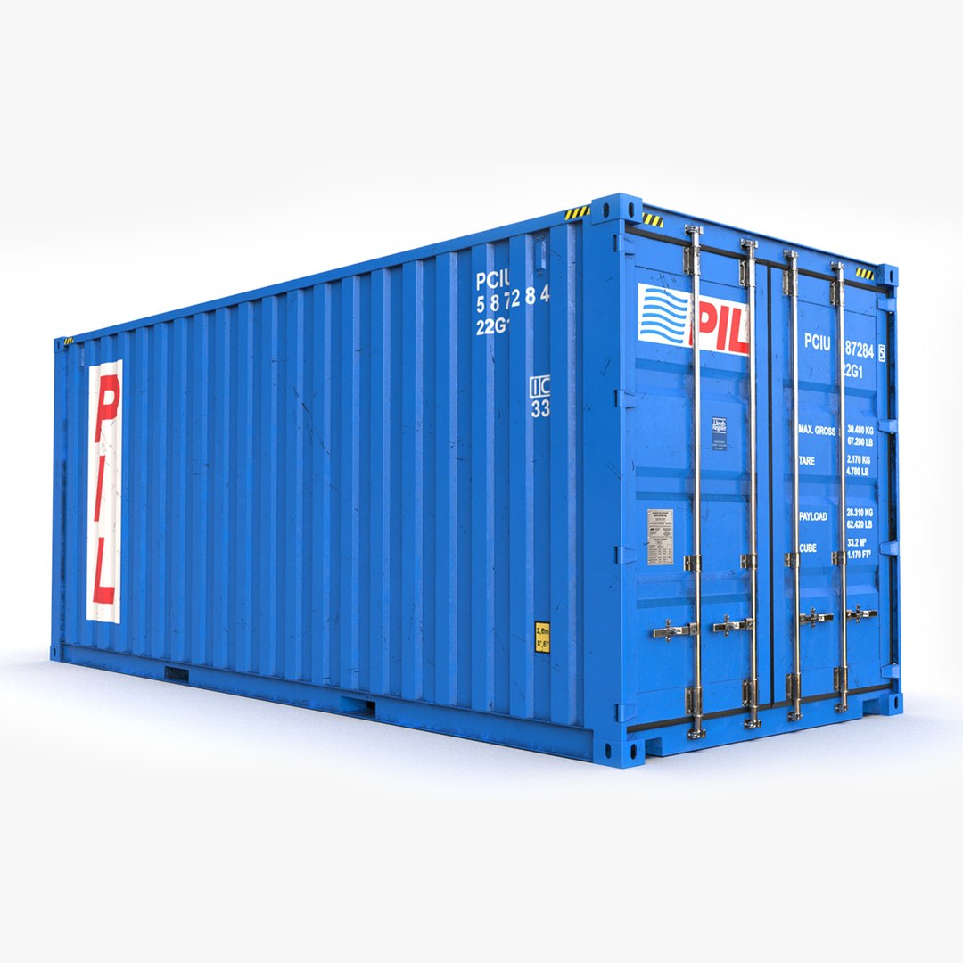 20 Ft Pil Standard Shipping Container 3d Model Turbosquid 2011953 