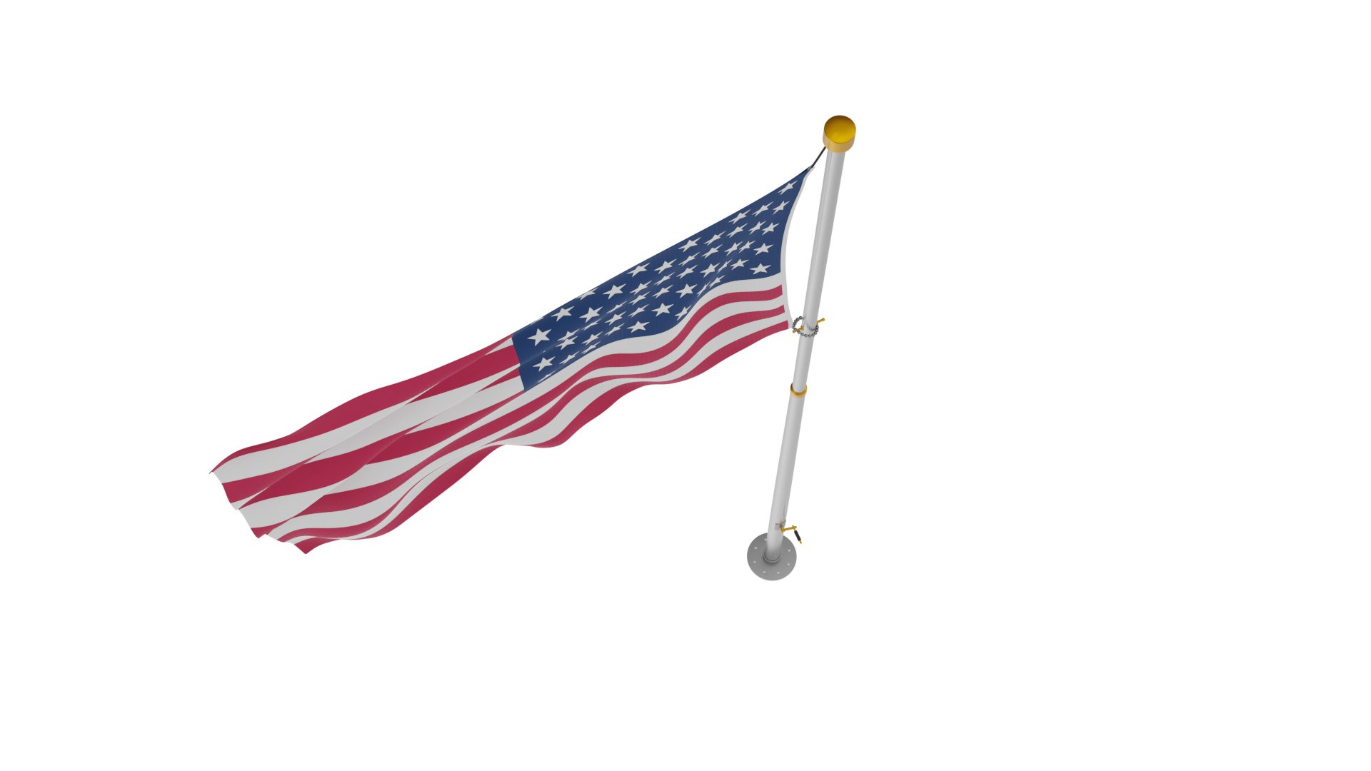 3D Pole Flag USA Model - TurboSquid 2214482