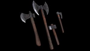 3D axes vikings model