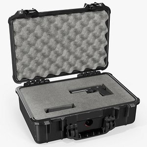 3D Tactical Gun Case with Semi-Automatic Pistol Black