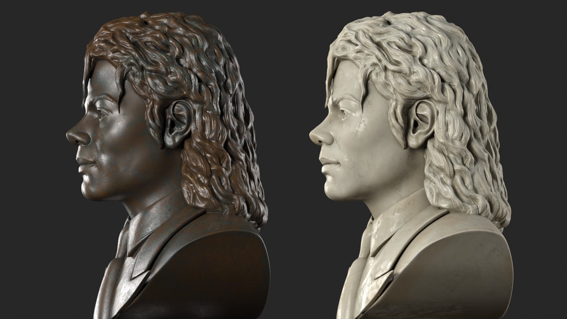 3dsmax Decorative Bust Michael Jackson