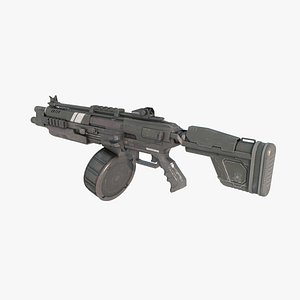 Science fiction submachine gun 3D model