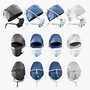 Medical mask hat 3D model