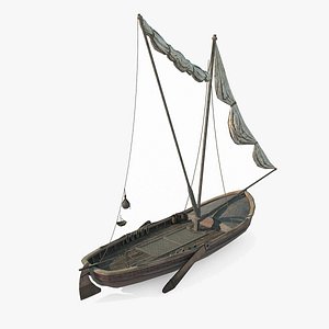 Ancient vehicle sailboat 3D
