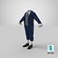3D Tailcoat Suit and Shoes model
