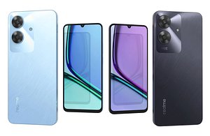 3D Realme Note 60 Marble Black And Voyage Blue Low Poly