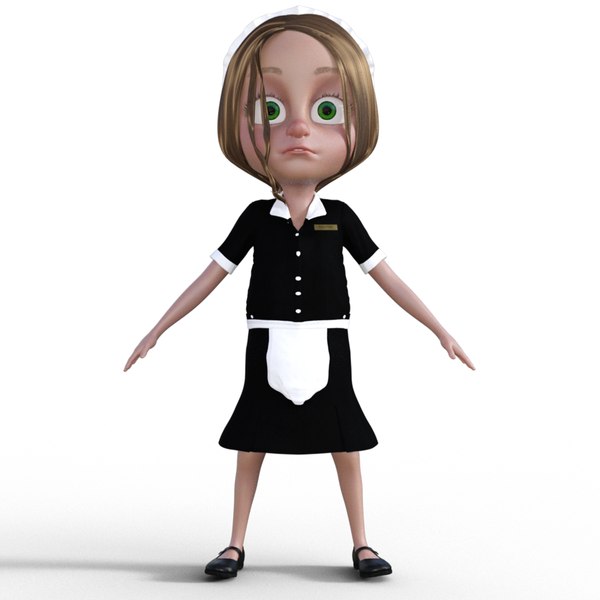 3D Cartoon Maid Girl 3D model