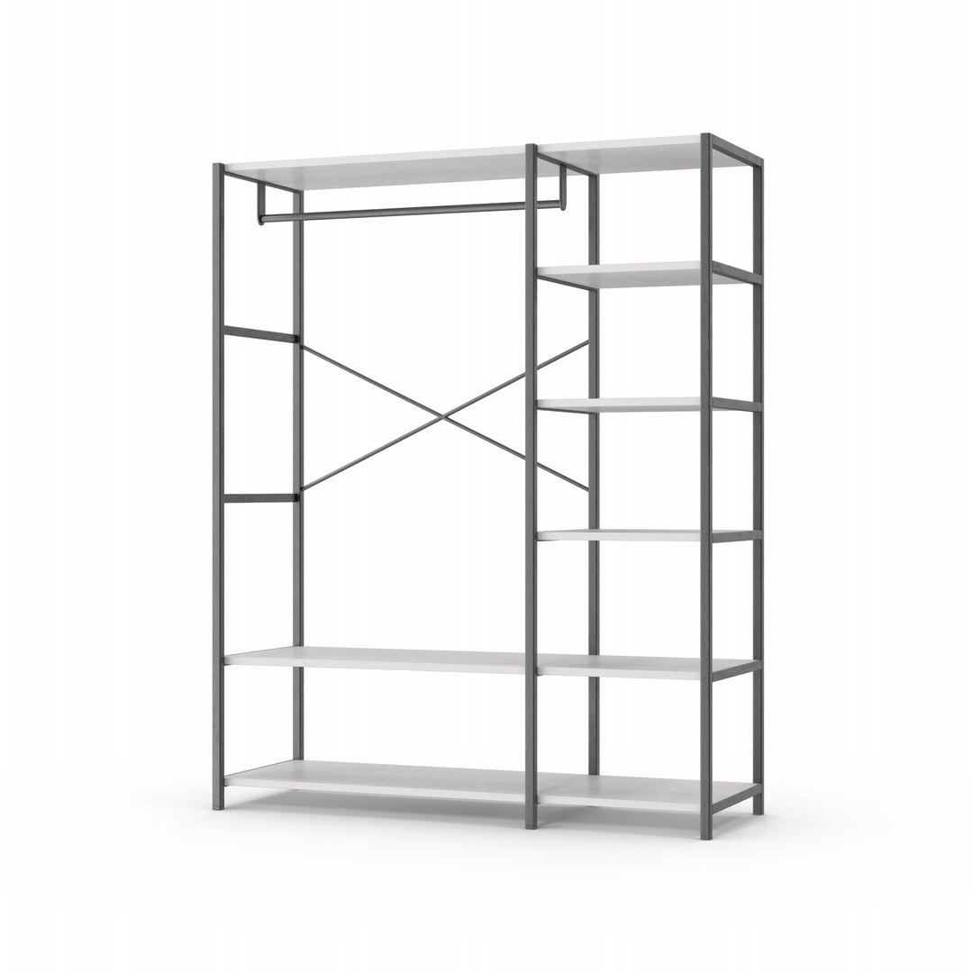White Clothes Rack Organizer 3D Model TurboSquid 2139124