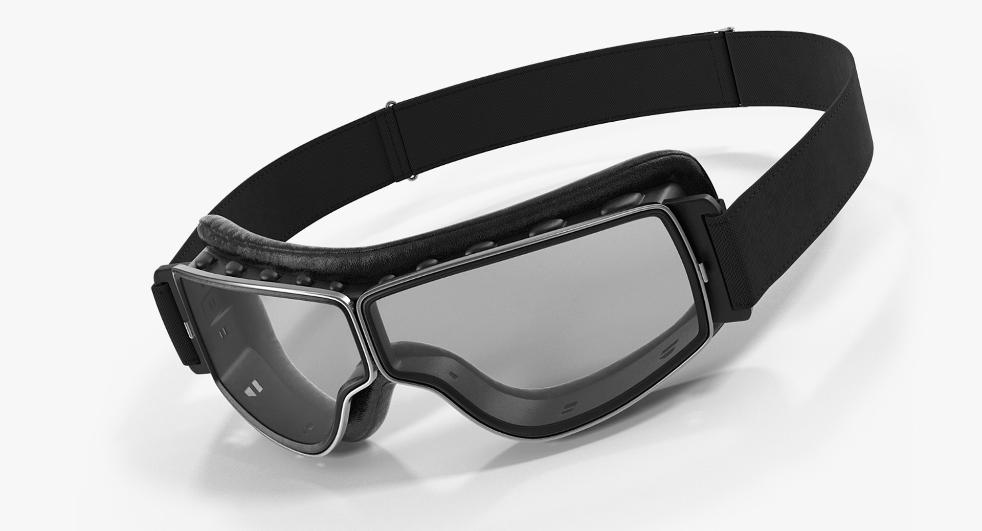 Black Pilot Goggles 3D model preview
