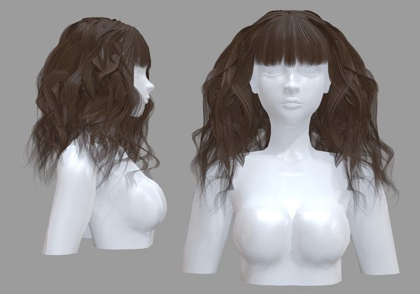 Wavy Female Hairstyle - 3D Model by nickianimations