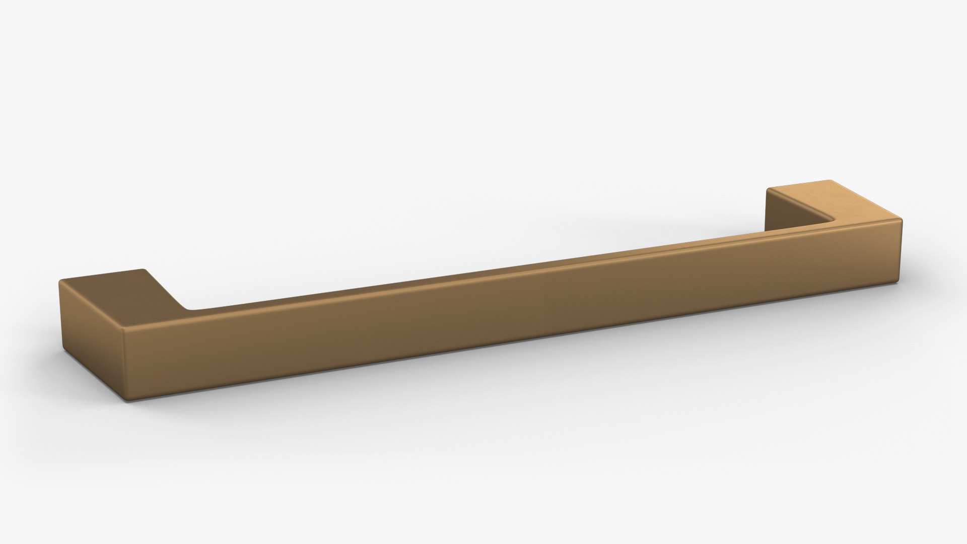 Kitchen Cabinet Handle Flat Fronted Bronze 3D model preview