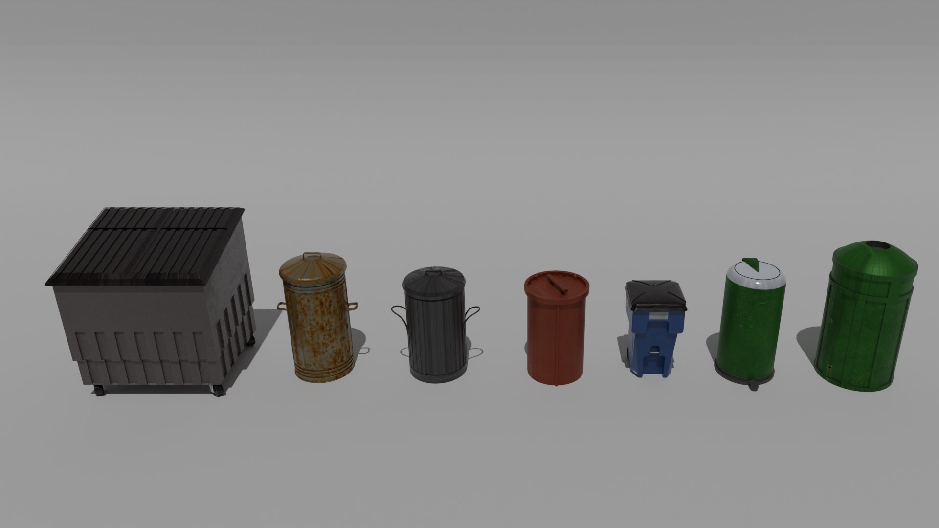 3D model Trash bin pack 15 piece https://p.turbosquid.com/ts-thumb/tn/NqUzX6/Ks/3/png/1630360168/1920x1080/fit_q87/a1c508e8c3403d19f8518e04cbd7941bb0aef5f3/3.jpg