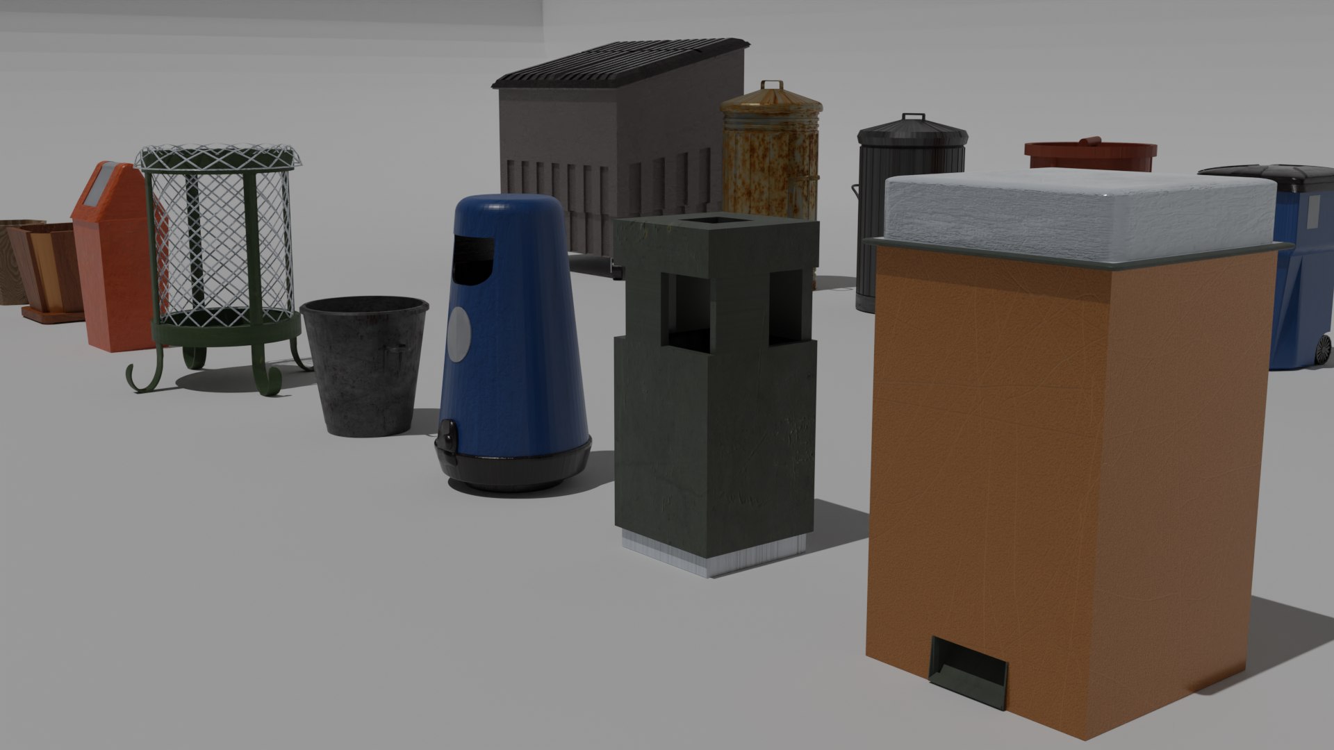 3D model Trash bin pack 15 piece https://p.turbosquid.com/ts-thumb/tn/NqUzX6/V2/5/png/1630360369/1920x1080/fit_q87/ec4a1f794ce1f7f55c6166ff4ed6cd5d5702fcc1/5.jpg