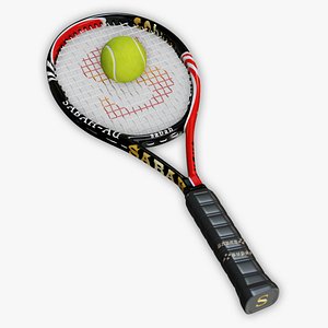 3d tennis racket ball model