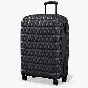 Travel Rolling Suitcase Black PBR 3D model