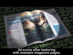 3d model of magazine book pages animation