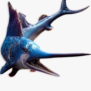 Marlin low poly model underwater creatures ocean monster fish model low poly fish 3D Art by Ex