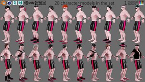 3D model Characters-4 street fighter